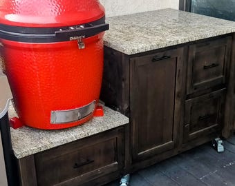 Grill Cart: Custom designed for Kamado Joe, Big Green Egg, Primo & more
