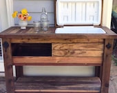 FREE SHIPPING - Reclaimed Wood Bar Cart OR Cedar Cooler Cabinet for Indoor or Outdoor Living - Patio, Porch, Pool or Man Caves