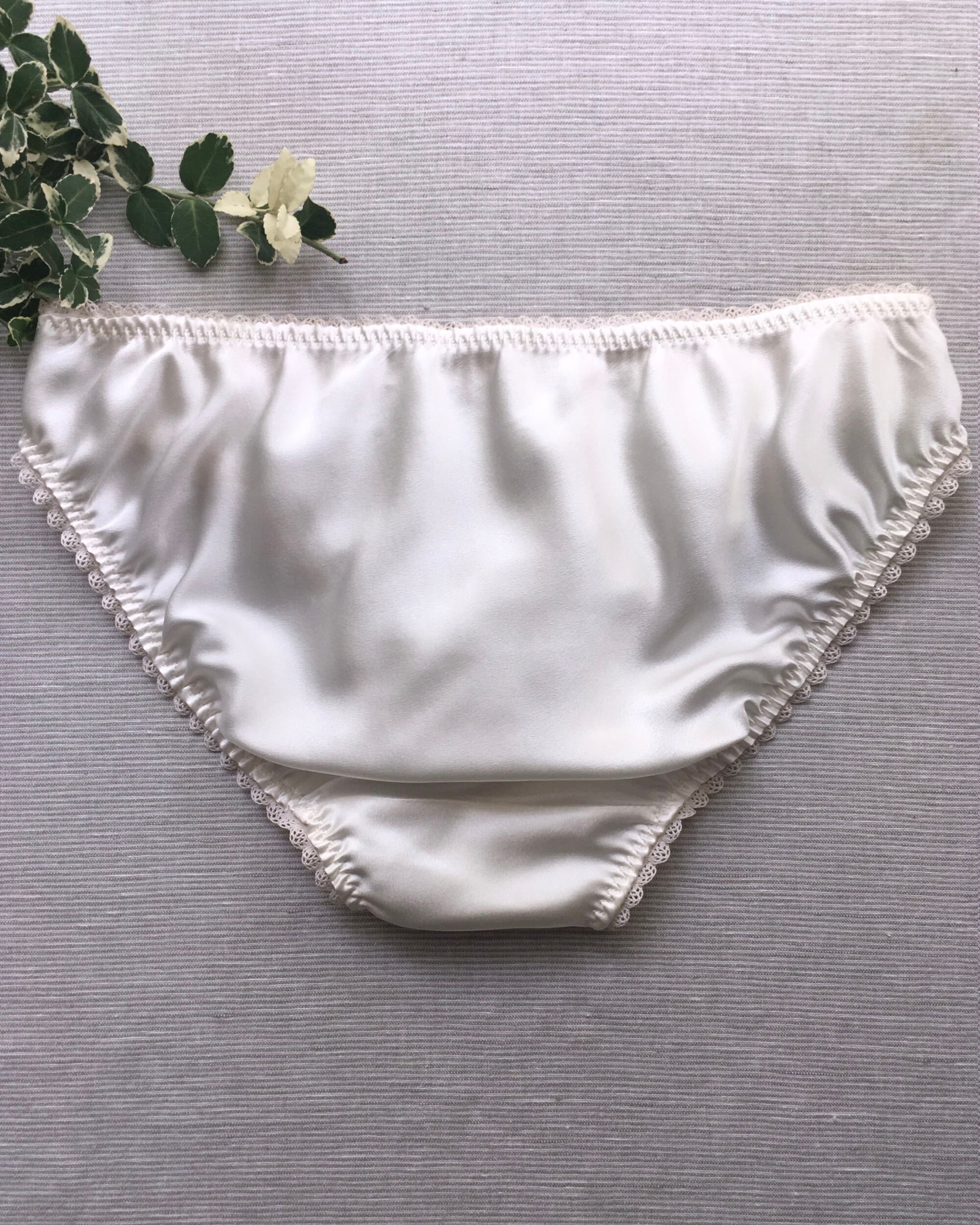 Womens Satin Panties Gift Box Ivory Silk Knickers Low Rise Etsy