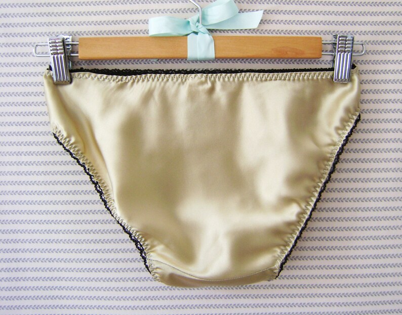 Gold Silk Satin Panties Hipster Silky Knicker Womens Pantie Etsy