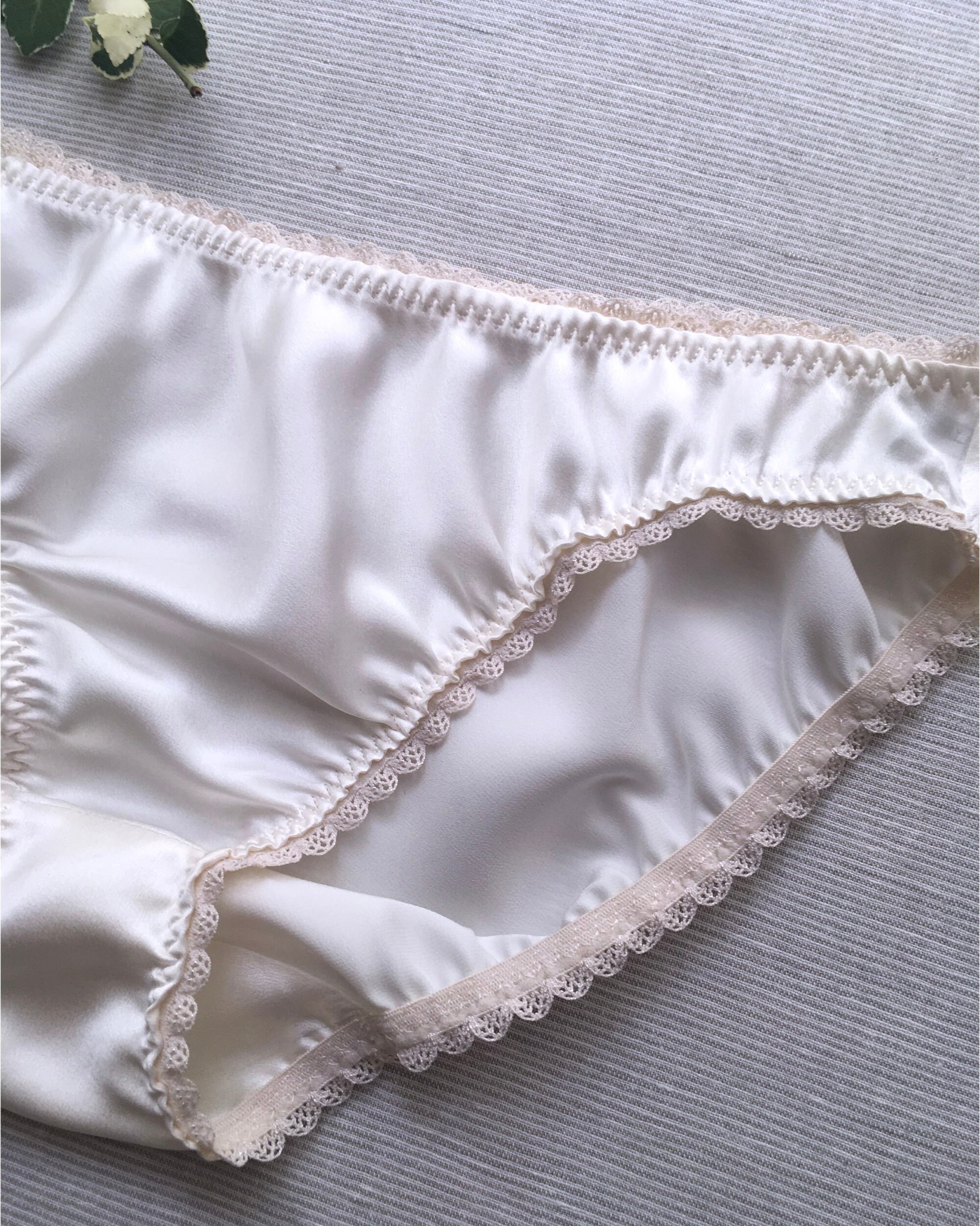 Womens Satin Panties Gift Box Ivory Silk Knickers Low Rise Etsy