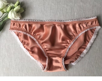 Womens Silk Panties Gift Box / Pink Satin Knickers / Rose Pink Lingerie Briefs / Bridal Underwear / Wedding Lingerie / Gift For Her