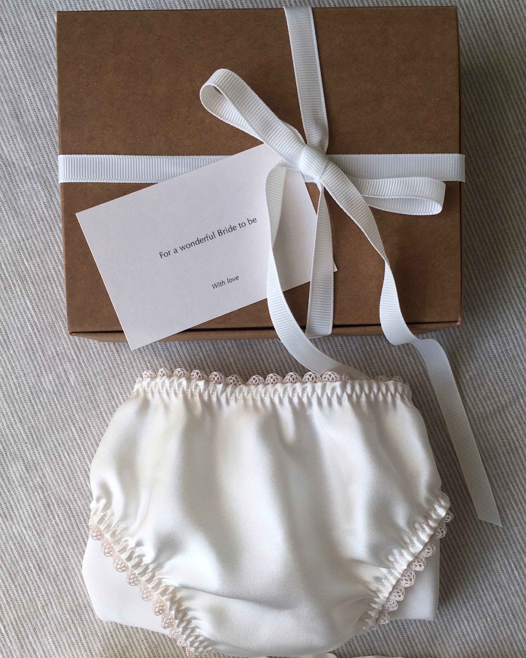 Bridal Silk Panties Gift Box White Wedding Lingerie Ivory Etsy Canada