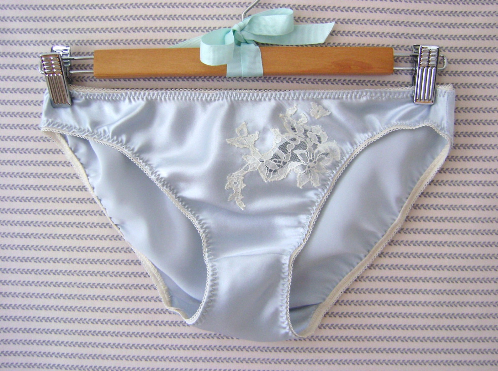Women's Satin Panties Baby Blue Silk Lingerie Knickers Etsy