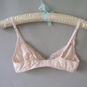Non wired Bra, Blush Pink Triangle Bra, Lace Soft Bralette, Comfort Bra, Elegant Lingerie image 3
