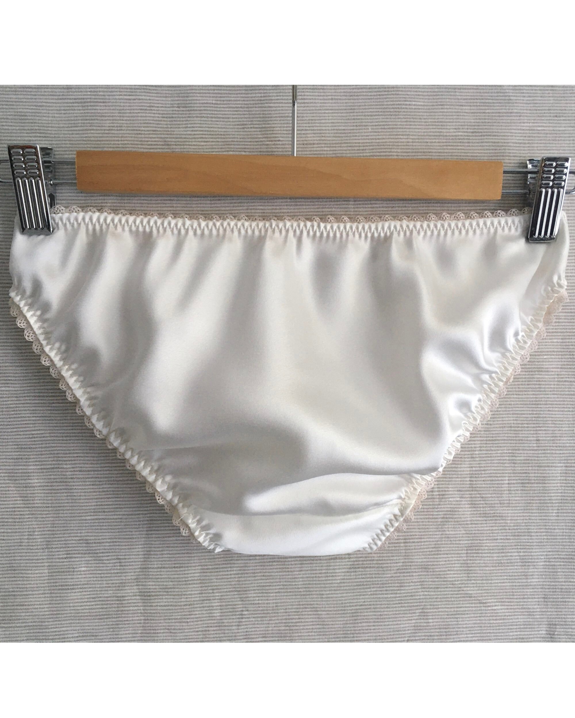 Pure Silk Knickers / Ivory Cream Bridal Lingerie / Satin Bikini Briefs