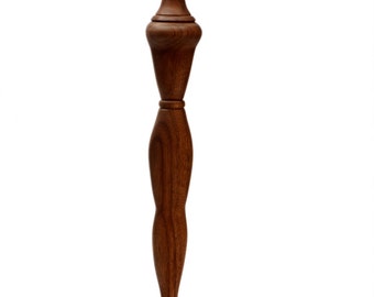Sculpture of a Woman Female Figure Hand Turned Dark Walnut 18 inches tall