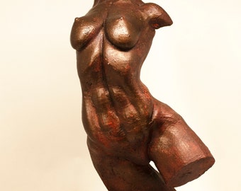 Sculpture of a  Female Torso - Iron Rust Patina