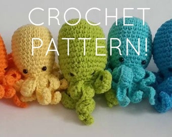 Octopus Amigurumi CROCHET PATTERN ONLY (no sew project!), no sew crochet pattern, amigurumi pattern