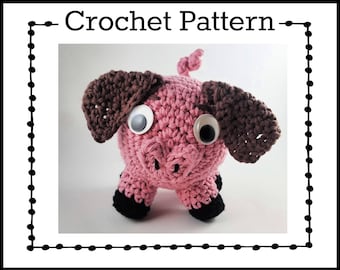 Chuy the Pig Crochet Pattern, amigurumi pig crochet pattern, crochet pig pattern