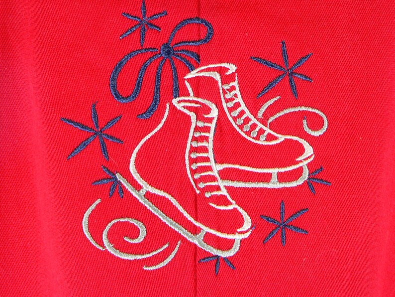 Clearance red ice skating overalls size 1T or 12 to 18 months with snowflake straps