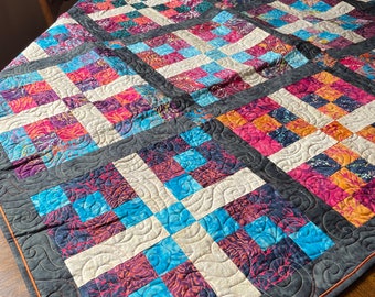 Enlaced Large lap quilt, 66 x 66 inches