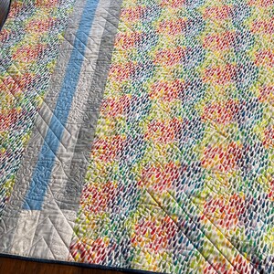 Rainbow Mountain Dawning lap quilt or small wallhanging in Rock Candy strips 48 by 48 image 5