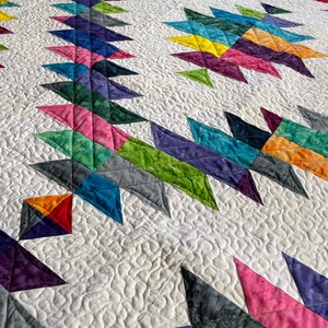 Rainbow Mountain Dawning lap quilt or small wallhanging in Rock Candy strips 48 by 48 image 2