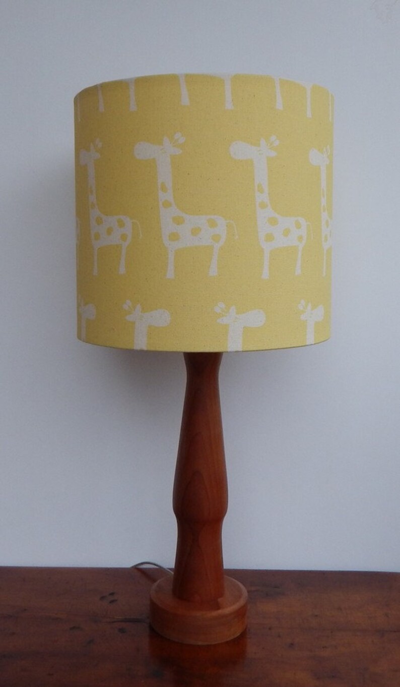 Medium Giraffe Drum Lamp Shade Yellow/natural Giraffes | Etsy