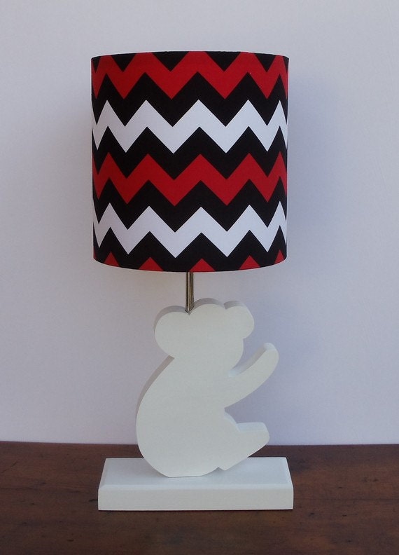 Small Red Black White Chevron Drum Lamp Shade Nursery Or Kid S