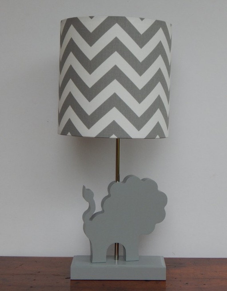 Lion Lamp Base Handmade Wooden Animal Desk Or Table Image 0