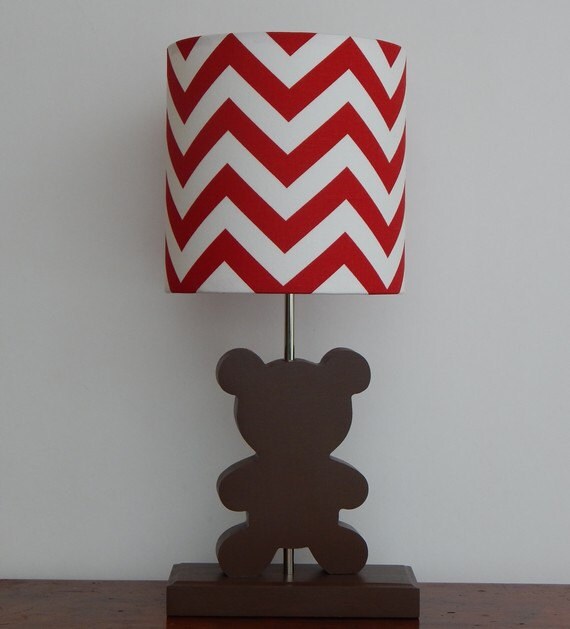 Teddy Bear Lamp Base Handmade Wooden Animal Desk Or Table Image 0