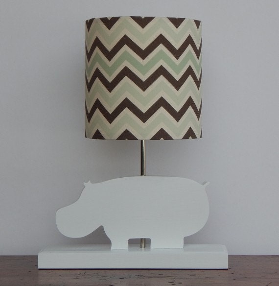 Hippo Lamp Base Handmade Wooden Animal Desk Or Table Great For Nursery Child S Bedroom