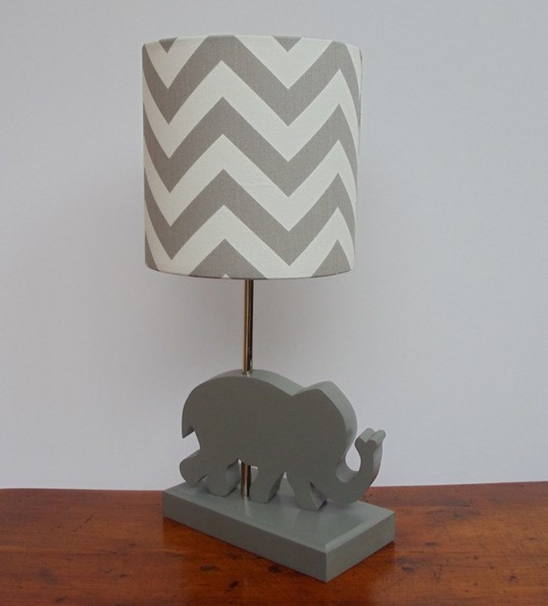 Large Grey/white Chevron Drum Lamp Shade Nursery Girl's Etsy