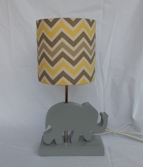 Handmade Small Yellow Grey Natural Chevron Drum Lamp Shade Handmade Small Yellow Grey Natural Chevron Drum Lamp Shade