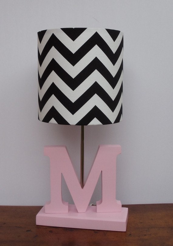 Small Black White Chevron Drum Lamp Shade