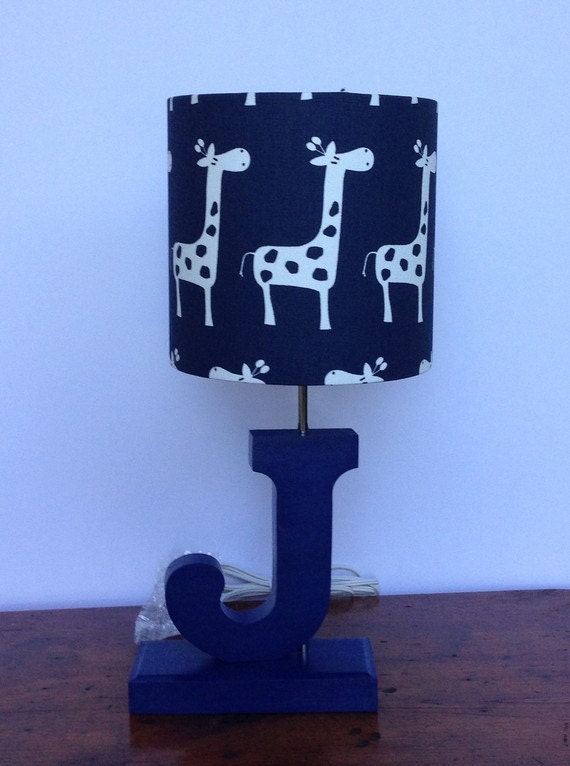 Small Giraffe Drum Lamp Shade Navy With White Giraffes Small Giraffe Drum Lamp Shade Navy With