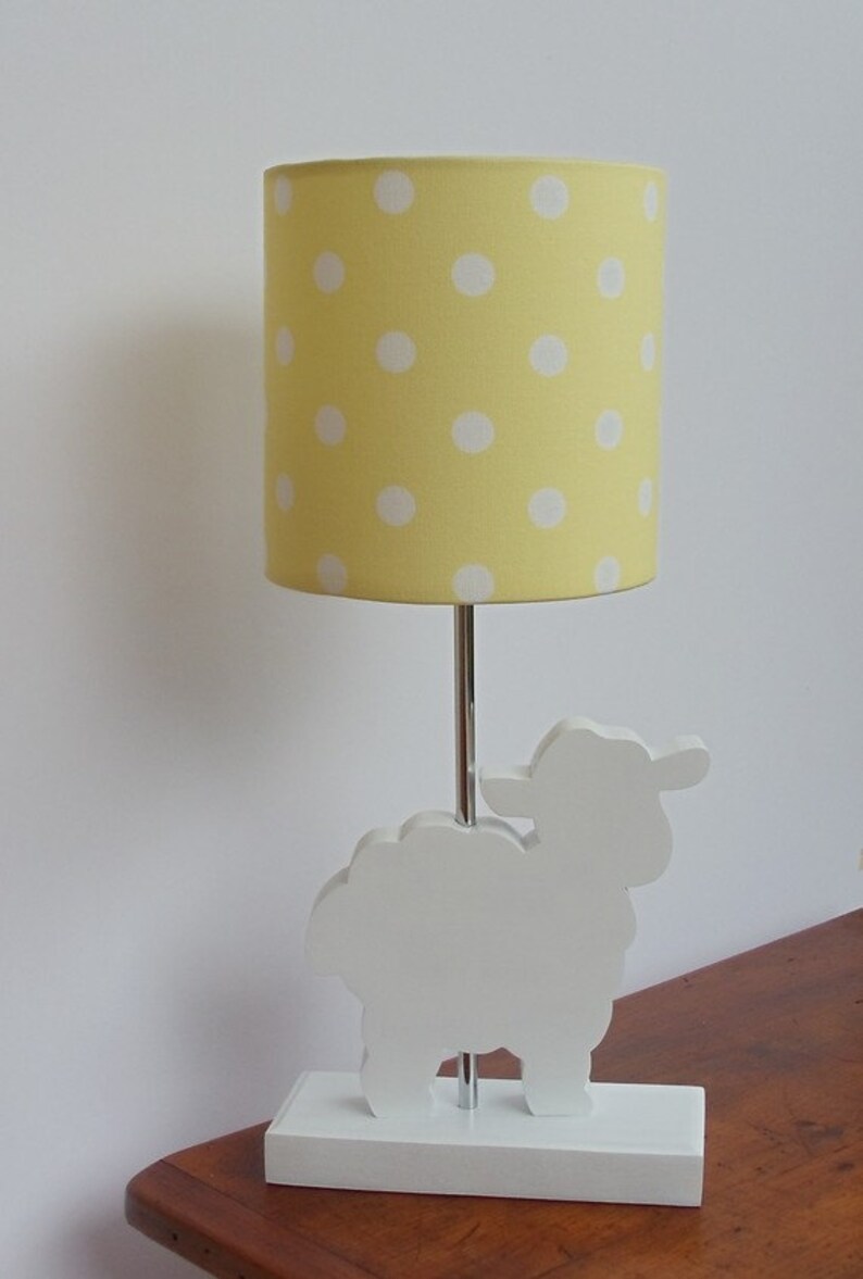 Handmade Small Yellow With White Polka Dot Drum Lamp Shade Etsy