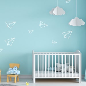 Paper planes vinyl wall stickers with choice of colors for walls of children's rooms and babies bedroom