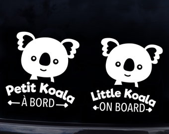 Baby on board car sticker little koala on board vinyl car sticker available in several colors