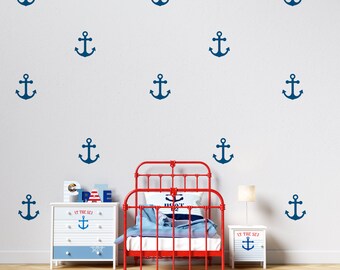 Boat anchors vinyl wall stickers with choice of colors for walls of children's rooms and babies bedroom