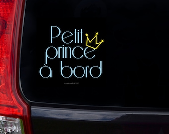 Insegna Personalizzata 'Baby On Board' Per Auto, Principe A Bordo, Colore Blu Scuro