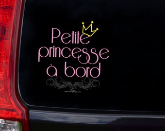 Baby on board car sticker little princess on board vinyl car bumper sticker