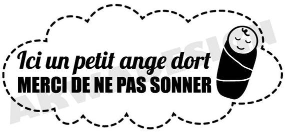 Autocollant Ici Dort Un Petit Ange Merci De Ne Pas Sonner Pour Etsy Canada