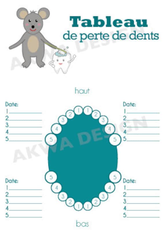 Illustration princess souvenir date of tooth loss Tooth loss table for