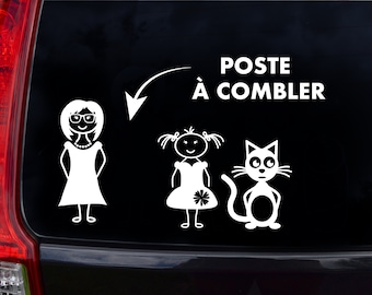 Personalized small family on board car sticker in cutout on vinyl sticker available in several colors