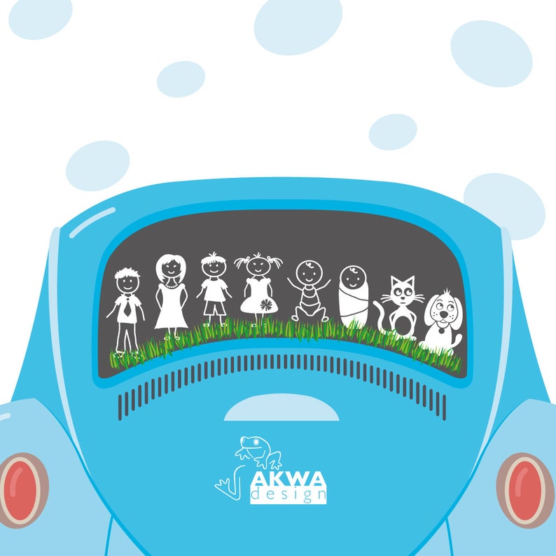 Autocollant pour voiture petite famille à bord. Famille Etsy