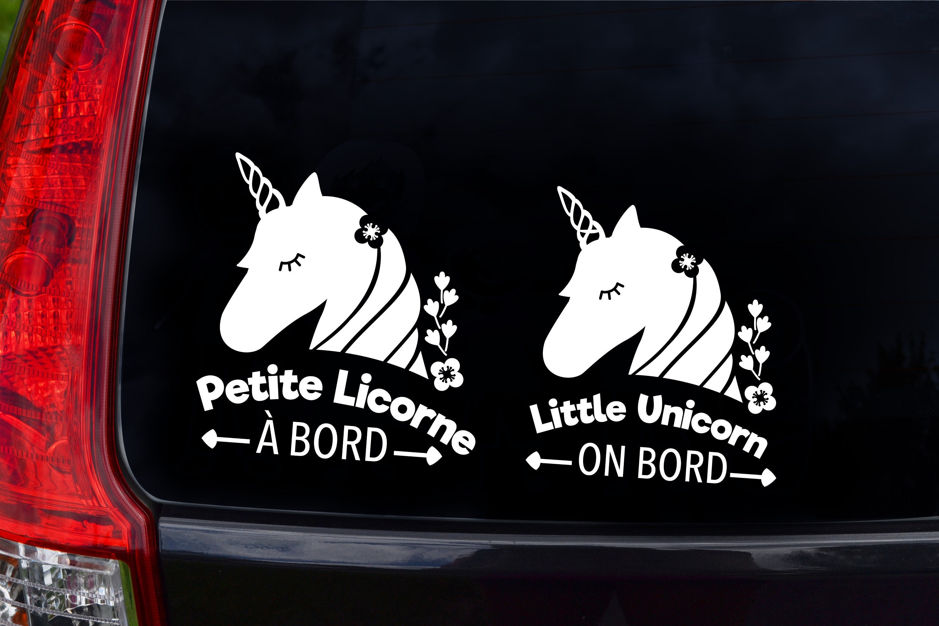 Stickers voiture - Petite licorne à bord – KayKi