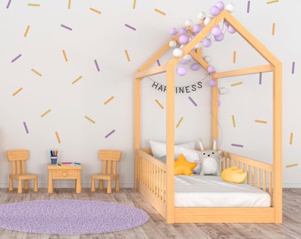 Autocollant muraux confettis en vinyle autocollant avec choix de couleurs pour murs de chambres d'enfants et de bébés