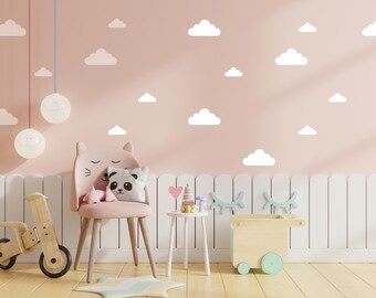 Wall sticker cloud with vinyle sticker colours choice for walls of children&#39;s rooms and babies