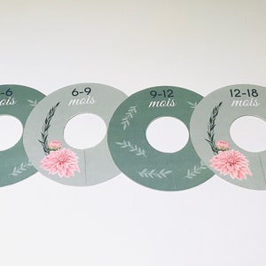 6 closet or wardrobe dividers to separate baby's clothes by sizes flowers and foliage theme image 3