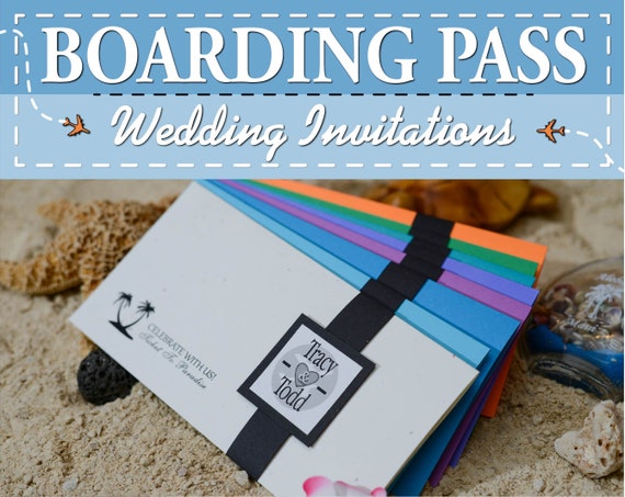 Boarding Pass Wedding Invitation Destination Wedding Invites Etsy