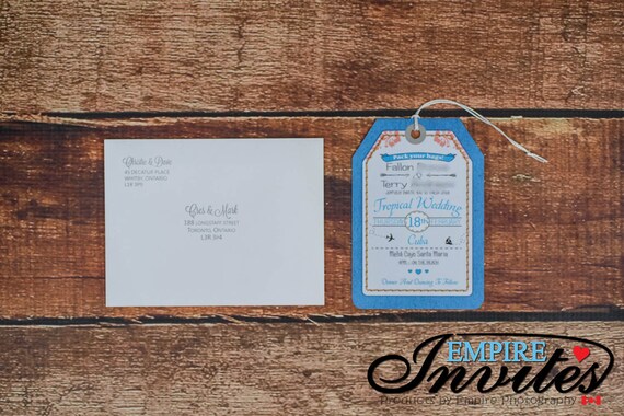 custom luggage tag wedding