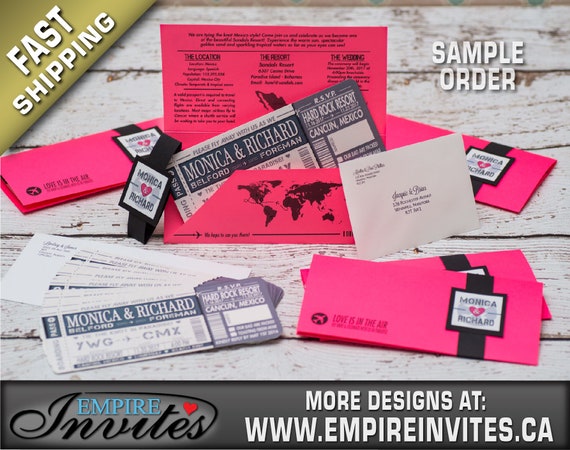 Boarding Pass Invitations Destination Wedding Invites Etsy