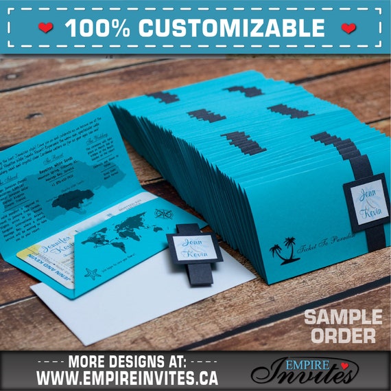 Boarding Pass Invitations Destination Wedding Invites Etsy
