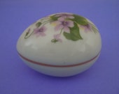 French Violets China Egg Box