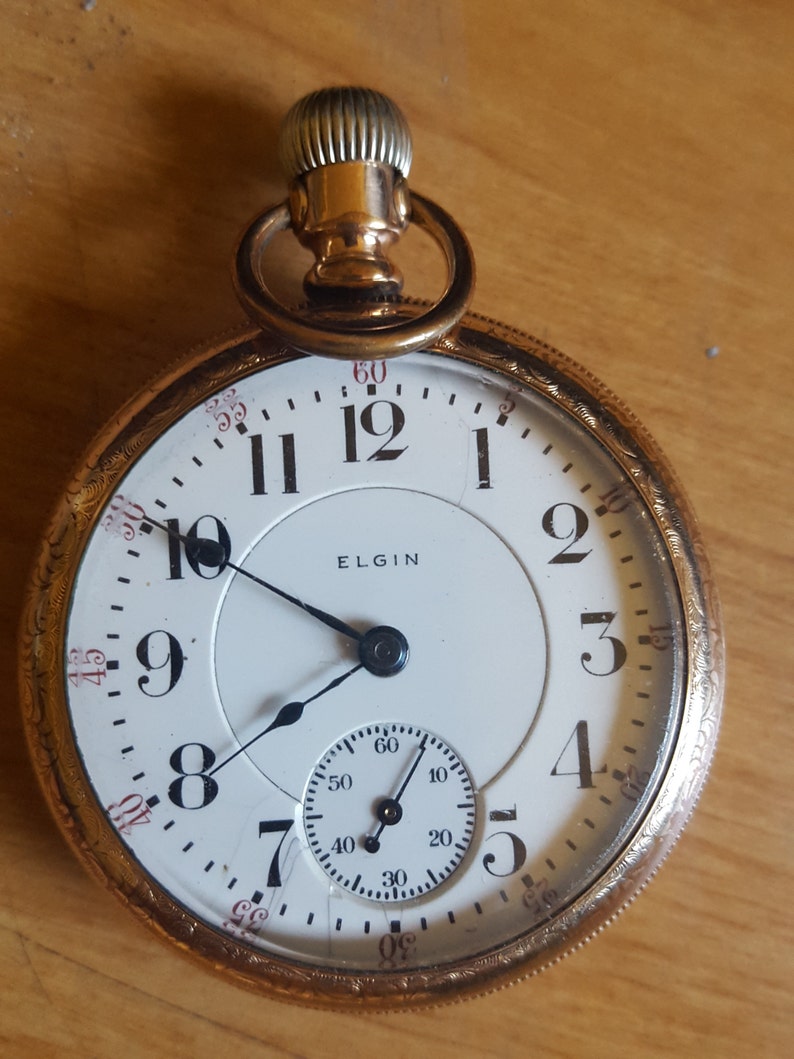 Railroad Pocket Watch Antique Elgin 21 Jewel Etsy