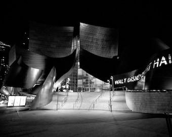 Walt Disney Concert Hall in Black and White - Los Angeles, California - 8x10 to 24x36 - Wall Art Prints Ready to Frame and Hang