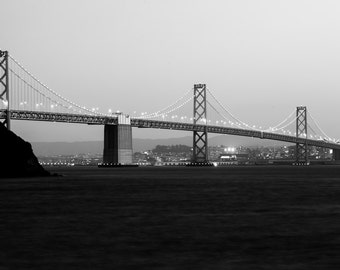 Bay Bridge in Black and White - Architecture Prints - San Francisco - Black and White 8x10 to 24x36 Art Prints