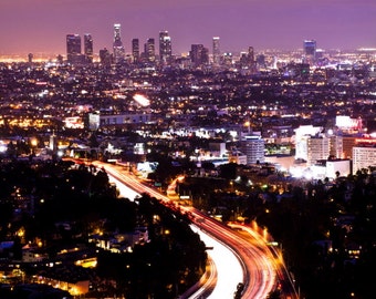 Los Angeles komt tot leven - Los Angeles, Californië - Urban Skyline Wall Art Prints - 8x10 tot 24x36